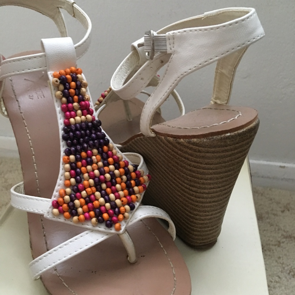 Beaded Sandal Wedges